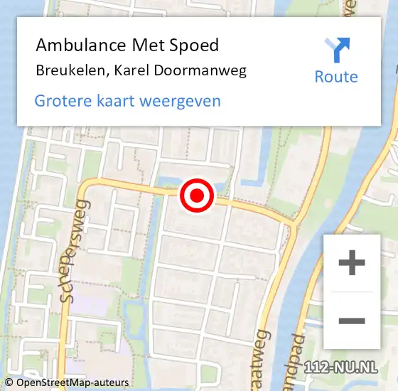 Locatie op kaart van de 112 melding: Ambulance Met Spoed Naar Breukelen, Karel Doormanweg op 29 maart 2017 16:28