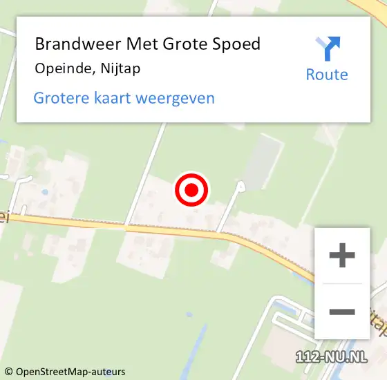 Locatie op kaart van de 112 melding: Brandweer Met Grote Spoed Naar Opeinde, Nijtap op 29 maart 2017 16:37