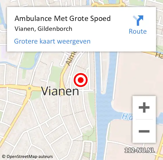 Locatie op kaart van de 112 melding: Ambulance Met Grote Spoed Naar Vianen, Gildenborch op 29 maart 2017 17:30