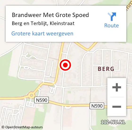 Locatie op kaart van de 112 melding: Brandweer Met Grote Spoed Naar Berg en Terblijt, Kleinstraat op 29 maart 2017 17:30