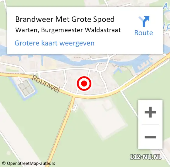 Locatie op kaart van de 112 melding: Brandweer Met Grote Spoed Naar Warten, Burgemeester Waldastraat op 29 maart 2017 17:33