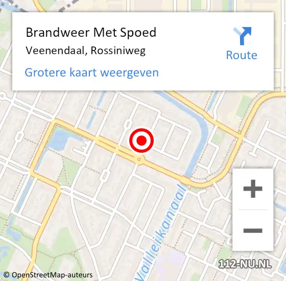 Locatie op kaart van de 112 melding: Brandweer Met Spoed Naar Veenendaal, Rossiniweg op 29 maart 2017 21:45