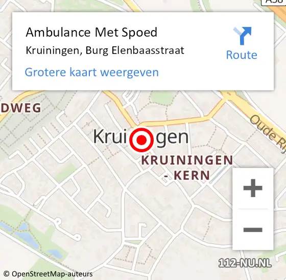 Locatie op kaart van de 112 melding: Ambulance Met Spoed Naar Kruiningen, Burg Elenbaasstraat op 29 maart 2017 21:48