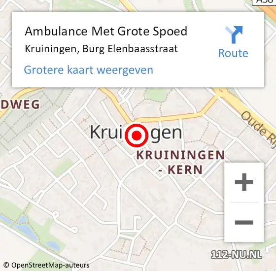 Locatie op kaart van de 112 melding: Ambulance Met Grote Spoed Naar Kruiningen, Burg Elenbaasstraat op 29 maart 2017 21:56