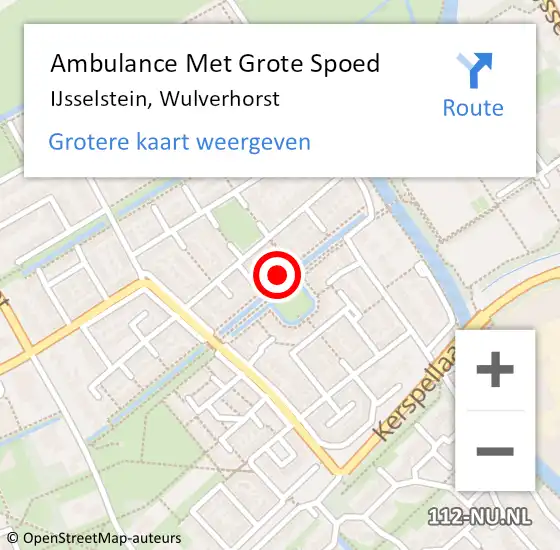 Locatie op kaart van de 112 melding: Ambulance Met Grote Spoed Naar IJsselstein, Wulverhorst op 29 maart 2017 22:01