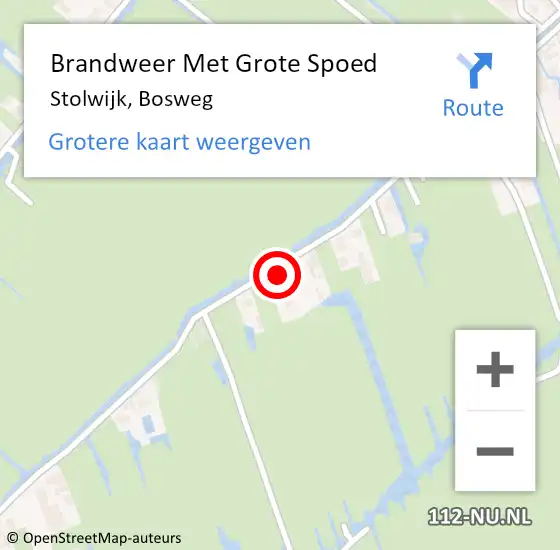 Locatie op kaart van de 112 melding: Brandweer Met Grote Spoed Naar Stolwijk, Bosweg op 30 maart 2017 00:58