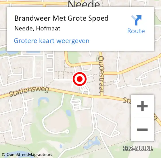 Locatie op kaart van de 112 melding: Brandweer Met Grote Spoed Naar Neede, Hofmaat op 30 maart 2017 02:05