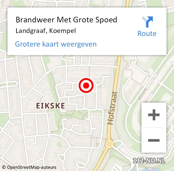 Locatie op kaart van de 112 melding: Brandweer Met Grote Spoed Naar Landgraaf, Koempel op 30 maart 2017 02:16