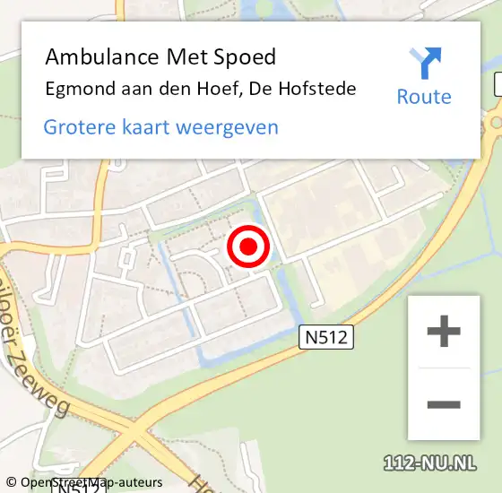 Locatie op kaart van de 112 melding: Ambulance Met Spoed Naar Egmond aan den Hoef, De Hofstede op 30 maart 2017 04:57