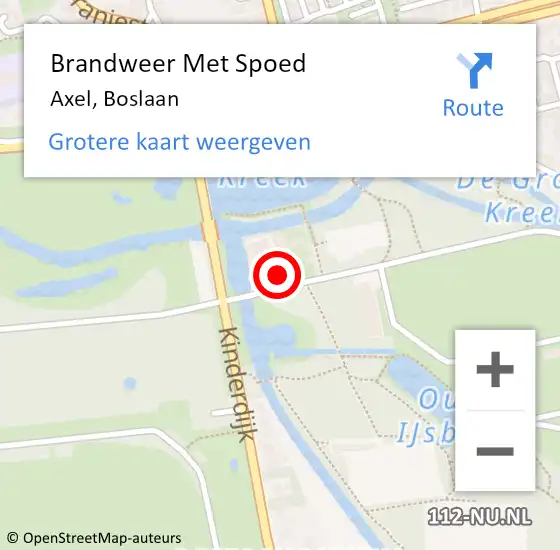 Locatie op kaart van de 112 melding: Brandweer Met Spoed Naar Axel, Boslaan op 30 maart 2017 05:11