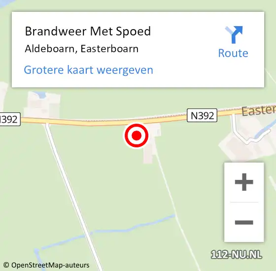 Locatie op kaart van de 112 melding: Brandweer Met Spoed Naar Aldeboarn, Easterboarn op 30 maart 2017 06:17