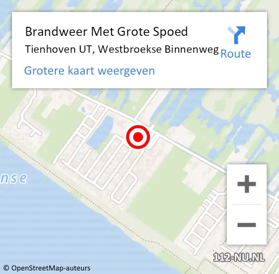 Locatie op kaart van de 112 melding: Brandweer Met Grote Spoed Naar Tienhoven UT, Westbroekse Binnenweg op 30 maart 2017 07:07