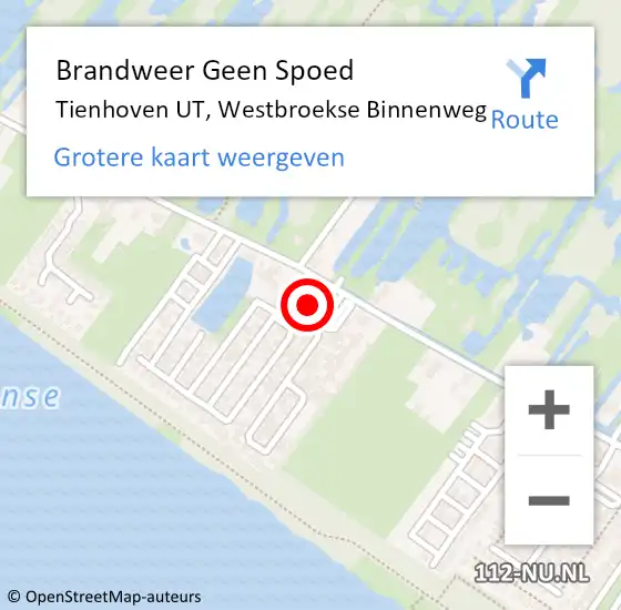 Locatie op kaart van de 112 melding: Brandweer Geen Spoed Naar Tienhoven UT, Westbroekse Binnenweg op 30 maart 2017 07:09