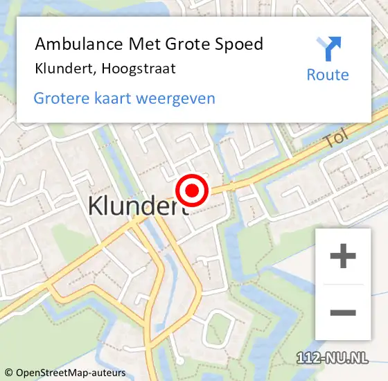 Locatie op kaart van de 112 melding: Ambulance Met Grote Spoed Naar Klundert, Hoogstraat op 30 maart 2017 08:11