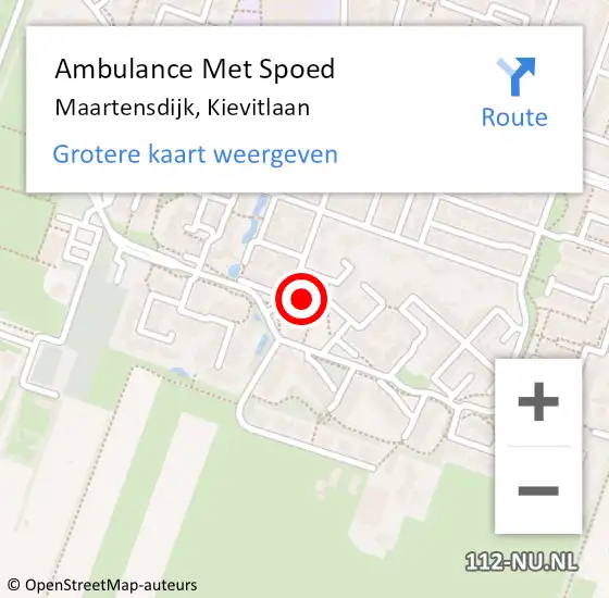 Locatie op kaart van de 112 melding: Ambulance Met Spoed Naar Maartensdijk, Kievitlaan op 30 maart 2017 08:52