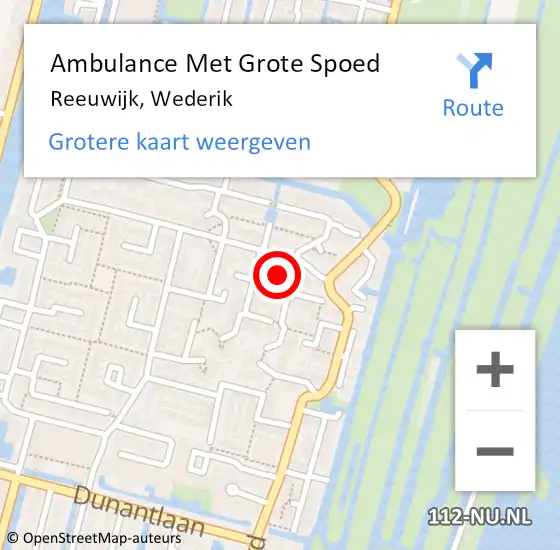 Locatie op kaart van de 112 melding: Ambulance Met Grote Spoed Naar Reeuwijk, Wederik op 30 maart 2017 09:28