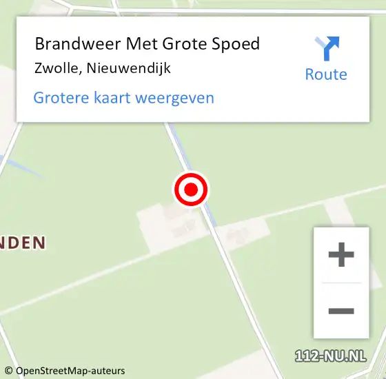 Locatie op kaart van de 112 melding: Brandweer Met Grote Spoed Naar Zwolle, Nieuwendijk op 30 maart 2017 09:38