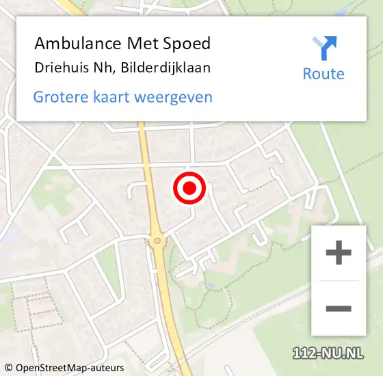 Locatie op kaart van de 112 melding: Ambulance Met Spoed Naar Driehuis Nh, Bilderdijklaan op 30 maart 2017 10:59