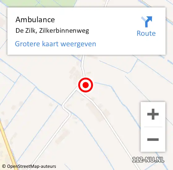 Locatie op kaart van de 112 melding: Ambulance De Zilk, Zilkerbinnenweg op 30 maart 2017 11:54