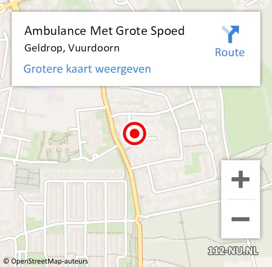 Locatie op kaart van de 112 melding: Ambulance Met Grote Spoed Naar Geldrop, Vuurdoorn op 30 maart 2017 14:40