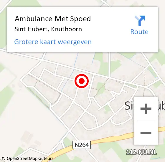 Locatie op kaart van de 112 melding: Ambulance Met Spoed Naar Sint Hubert, Kruithoorn op 30 maart 2017 15:29