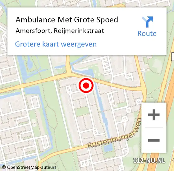 Locatie op kaart van de 112 melding: Ambulance Met Grote Spoed Naar Amersfoort, Reijmerinkstraat op 30 maart 2017 15:35