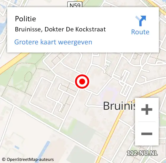 Locatie op kaart van de 112 melding: Politie Bruinisse, Dokter De Kockstraat op 30 maart 2017 15:35