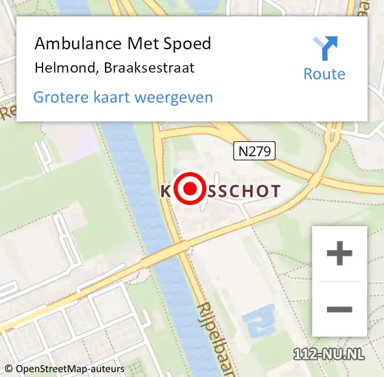 Locatie op kaart van de 112 melding: Ambulance Met Spoed Naar Helmond, Braaksestraat op 30 maart 2017 16:05