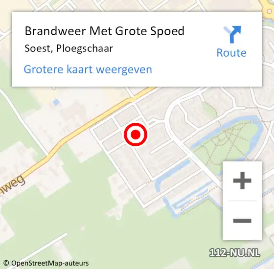 Locatie op kaart van de 112 melding: Brandweer Met Grote Spoed Naar Soest, Ploegschaar op 30 maart 2017 16:33