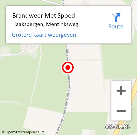 Locatie op kaart van de 112 melding: Brandweer Met Spoed Naar Haaksbergen, Mentinksweg op 30 maart 2017 16:38