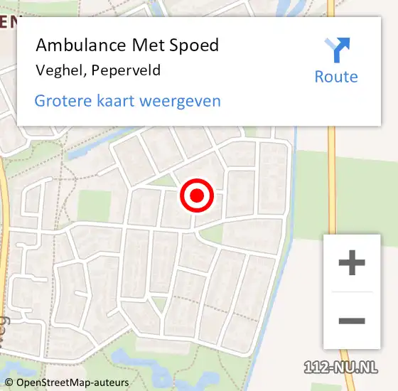 Locatie op kaart van de 112 melding: Ambulance Met Spoed Naar Veghel, Peperveld op 30 maart 2017 16:53