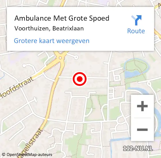 Locatie op kaart van de 112 melding: Ambulance Met Grote Spoed Naar Voorthuizen, Beatrixlaan op 30 maart 2017 17:55