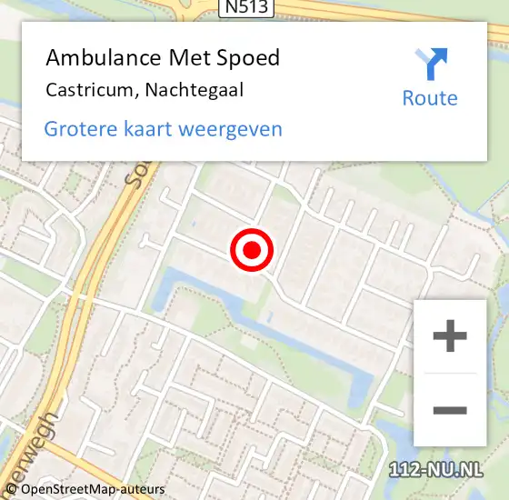 Locatie op kaart van de 112 melding: Ambulance Met Spoed Naar Castricum, Nachtegaal op 30 maart 2017 19:25