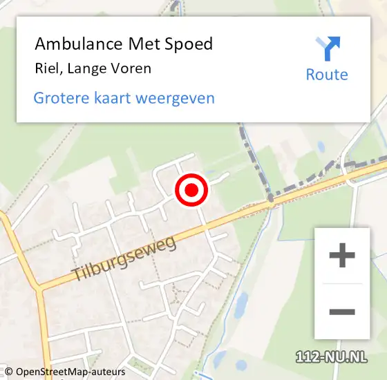 Locatie op kaart van de 112 melding: Ambulance Met Spoed Naar Riel, Lange Voren op 15 januari 2014 16:23