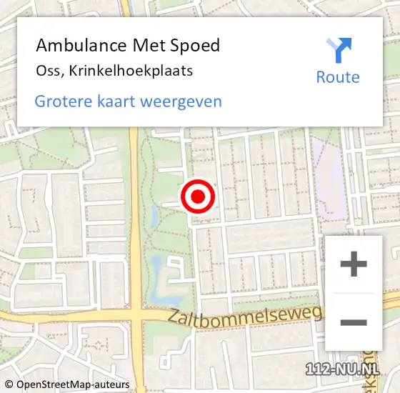 Locatie op kaart van de 112 melding: Ambulance Met Spoed Naar Oss, Krinkelhoekplaats op 30 maart 2017 23:01