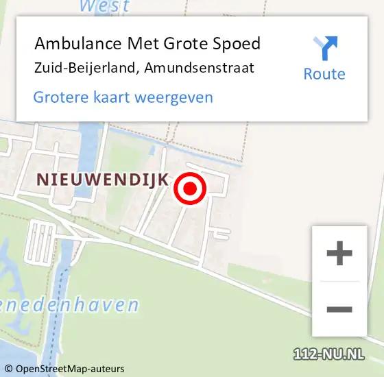 Locatie op kaart van de 112 melding: Ambulance Met Grote Spoed Naar Zuid-Beijerland, Amundsenstraat op 30 maart 2017 23:39