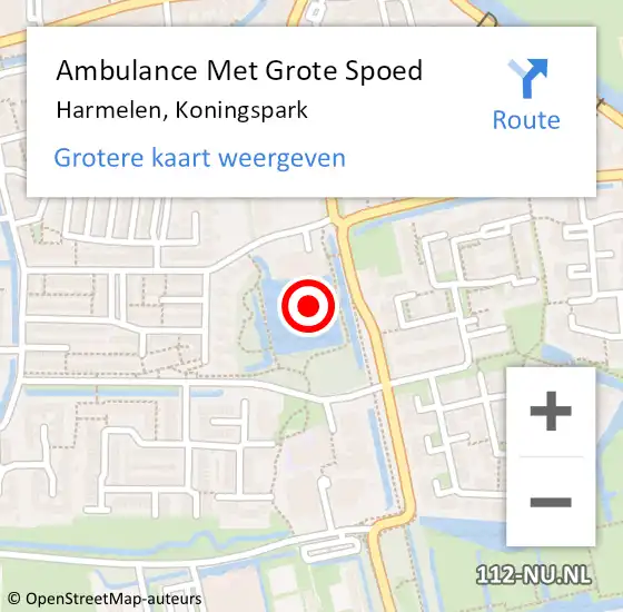 Locatie op kaart van de 112 melding: Ambulance Met Grote Spoed Naar Harmelen, Koningspark op 31 maart 2017 00:57