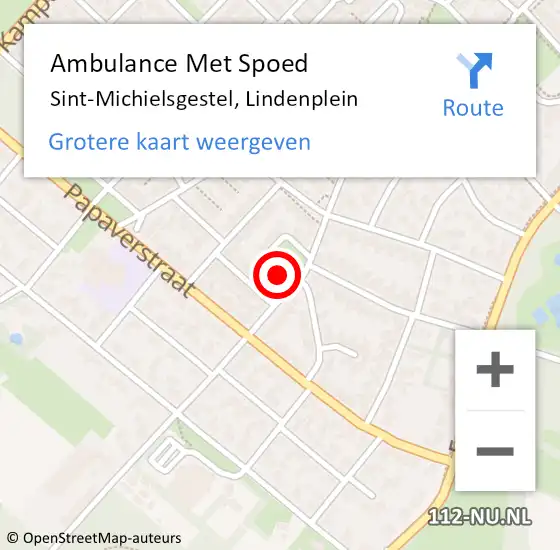 Locatie op kaart van de 112 melding: Ambulance Met Spoed Naar Sint-Michielsgestel, Lindenplein op 31 maart 2017 01:52