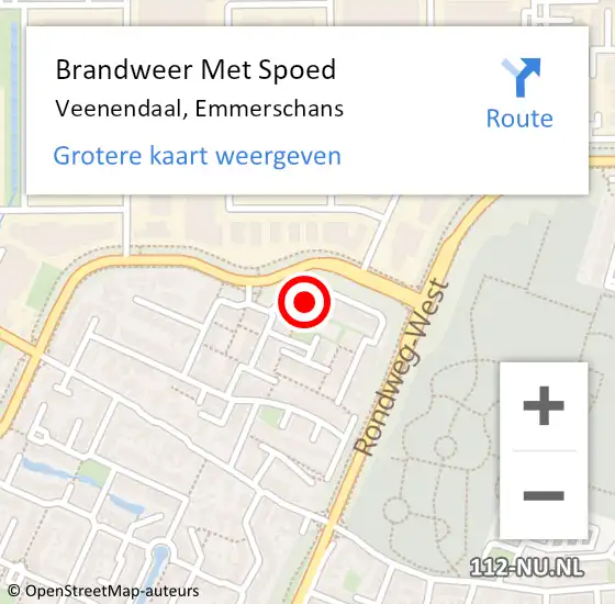 Locatie op kaart van de 112 melding: Brandweer Met Spoed Naar Veenendaal, Emmerschans op 31 maart 2017 02:03