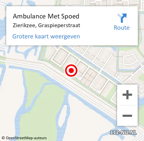 Locatie op kaart van de 112 melding: Ambulance Met Spoed Naar Zierikzee, Graspieperstraat op 31 maart 2017 02:35