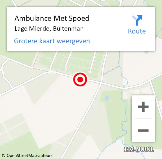 Locatie op kaart van de 112 melding: Ambulance Met Spoed Naar Lage Mierde, Buitenman op 31 maart 2017 04:06