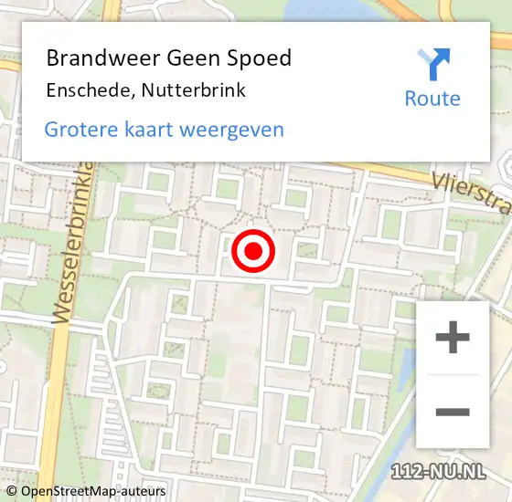 Locatie op kaart van de 112 melding: Brandweer Geen Spoed Naar Enschede, Nutterbrink op 31 maart 2017 07:54