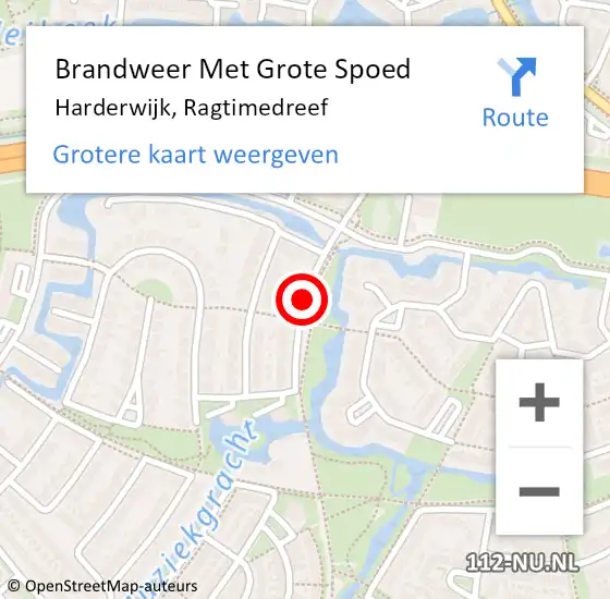 Locatie op kaart van de 112 melding: Brandweer Met Grote Spoed Naar Harderwijk, Ragtimedreef op 31 maart 2017 10:32