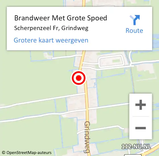 Locatie op kaart van de 112 melding: Brandweer Met Grote Spoed Naar Scherpenzeel Fr, Grindweg op 31 maart 2017 10:48