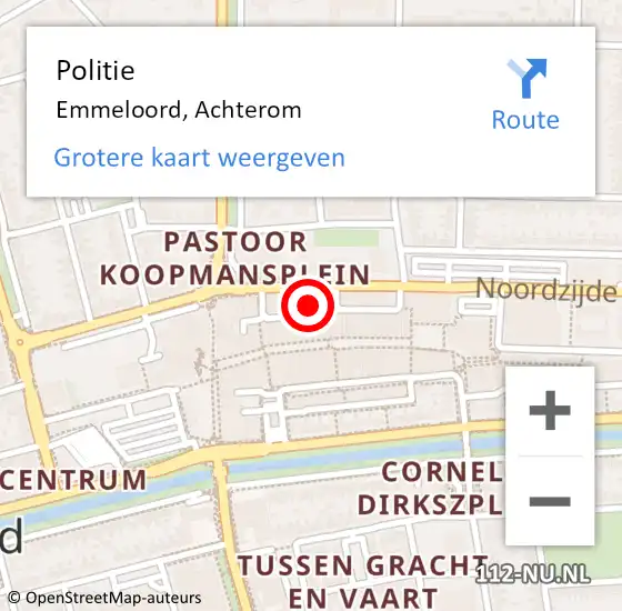 Locatie op kaart van de 112 melding: Politie Emmeloord, Achterom op 31 maart 2017 10:57