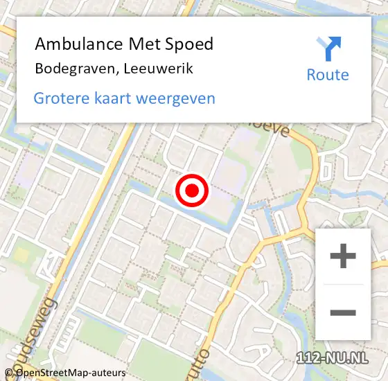 Locatie op kaart van de 112 melding: Ambulance Met Spoed Naar Bodegraven, Leeuwerik op 31 maart 2017 12:18