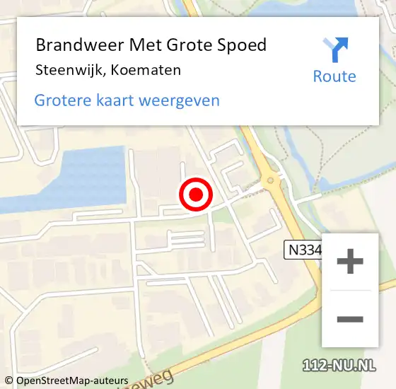 Locatie op kaart van de 112 melding: Brandweer Met Grote Spoed Naar Steenwijk, Koematen op 31 maart 2017 12:30