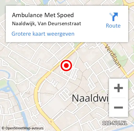 Locatie op kaart van de 112 melding: Ambulance Met Spoed Naar Naaldwijk, Van Deursenstraat op 31 maart 2017 13:10