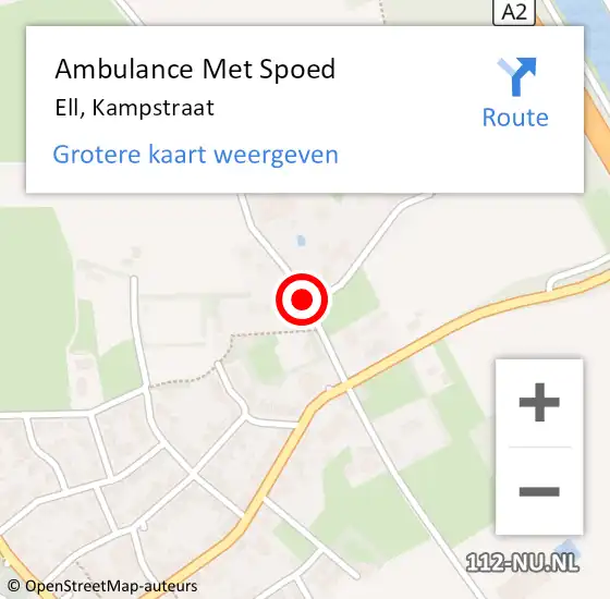 Locatie op kaart van de 112 melding: Ambulance Met Spoed Naar Ell, Kampstraat op 31 maart 2017 13:47