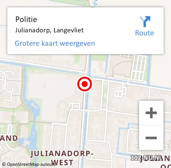 Locatie op kaart van de 112 melding: Politie Julianadorp, Langevliet op 31 maart 2017 14:52